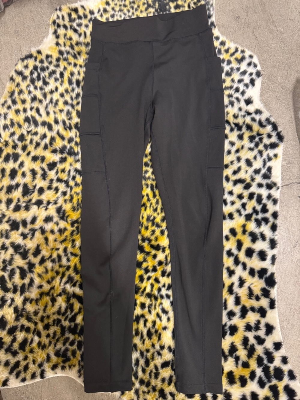 Pop Fit Black High-Waist Leggings with Side Pockets Size Small
